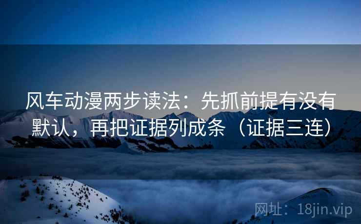 风车动漫两步读法：先抓前提有没有默认，再把证据列成条（证据三连）